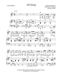 E a with him i know i can stand. All Along Sheet Music Peck Music Publishing
