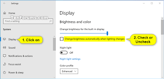 Enable Or Disable Adaptive Brightness In Windows 10 Tutorials