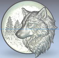 Picture Of A Wolf In The Forest Wood Carving File Stl For Artcam And Aspire Jdpaint Free Vector Art 3d Model Download Vector Art 3d Vector Art Free Vector Art