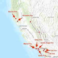 This map is designed to: Map Of Wildfires Raging Throughout Northern Southern California