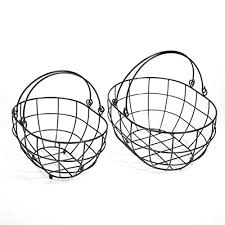 Wicker storage can create a similar vibe, relaxed but organized. Slpr Black Metal Round Wire Basket Storage With Handles Set Of 2 Farmhouse Decorative Storage Boxes Baskets For Shelves Buy Online In Suriname At Suriname Desertcart Com Productid 74045081