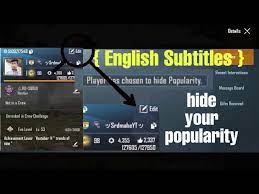 Hindi How To Hide Popularity In Pubg How To Change Title In Pubg With English Subtitles Youtube