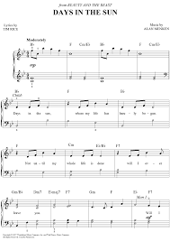 Days In The Sun Beauty And The Beast 2017 Digital Sheet Music Beauty And The Beast Sheet Music Pdf