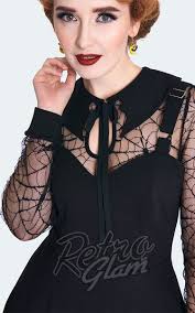 Voodoo Vixen Bat Collar & Web Lace Dress