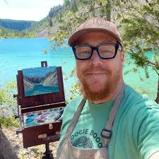 This is Michael Hepher, Fernie-based oil painter, print maker, illustrator,  musician and advocate for all things love and acceptance. This is the face  behind his breathtaking paintings. We can't wait to see