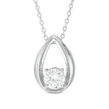 Zales Zales 6 0mm Lab Created White Sapphire Teardrop Pendant In Sterling Silver At Zales Adorewe Com White Sapphire Necklace Silver White Sapphire