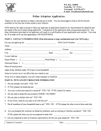 Our employees and volunteers are. Fillable Online Badoption Applicationb Nashville Cat Rescue Fax Email Print Pdffiller
