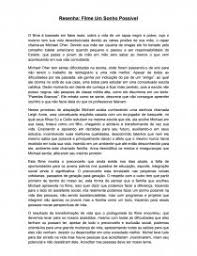 Mas quando os dois se encontram. Resenha Do Filme Um Sonho Possivel Resenha Ana Felix