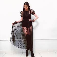 See Through Dress Black Sheer Dress Polka Dot Goth Dress Etsy Black Sheer Dress Sheer Dress Tulle Dress