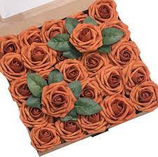 We have an extensive collection of amazing background images carefully chosen by our community. Amazon Com Ling S Moment Artificial Flowers Burnt Orange Roses 25pcs Real Looking Fake Roses W Stem For Diy Wedding Bouquets Centerpieces Arrangements Party Baby Shower Home Decorations Kitchen Dining