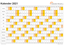 Hälfte mit kalenderwochen und feiertagen. Kalender 2021 Zum Ausdrucken Kostenlos