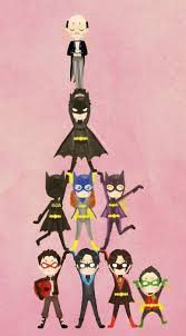 Black And Red Batman Cartoon Cartoon Batfamily Starting From Top Alfred Bruce Wayne Batman Casandra Cain Black Bat Barbara Gordon Batgirl Or Ora Batman Bat Family Batman Family