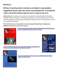 Bill Nye Ocean Exploration Worksheet Answer Key Hyperlink Tpt Nursing Student Tips Answer Keys Nerd Jokes