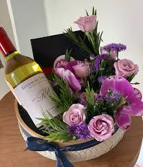 Send delicious handmade chocolates, romantic heart shaped cheese gift box, premium quality champagne and prosecco valentine's present for men or women. Wine And Chocolates In A Basket Flower Shop In Bali Best Delivery In Bali The Bali Florist