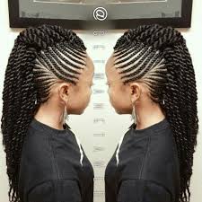 Braided Mohawk Marley Twists Invisible Root Twists Invisible Marley Twists Two Strand T Braided Mohawk Hairstyles Natural Hair Styles Cornrow Hairstyles