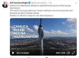 365 metre yükseklikte hayatını sürdüren beton yapı. Karaismailoglu Camlica Kulesi Nin Acilisa Hazirlandigini Video Paylasimi Ile Duyurdu Istanbul Takipte Istanbul Yerel Haber