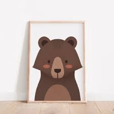 Opera d'arte dell'orso bruno stampabile