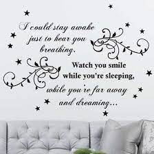 There are a few of your traditional canvasses and framed paintings, but if you're looking for something a little different, make sure you make it all the way to the metal wall decor and wall murals at the end! Jaf Graphics Large Aerosmith Breathing Quote Wall Art Song Sticker Bedroom Wall Sticker