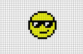 Cool Emoji Pixel Art Pixel Art Design Lego Art