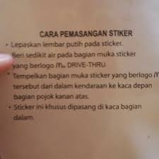 Cara mendapat stiker drive thru mcd. Jual Sticker Drive Thru Mcd Mobil Di Lapak Juan Hendry Bukalapak