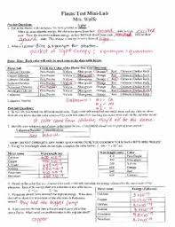 Flame Test Lab Worksheets Teaching Resources Tpt