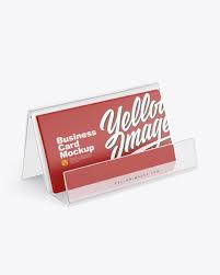Download Business Cards With Transparent Holder Mockup In Stationery Mockups On Yellow Images Object Mockups PSD Mockup Templates