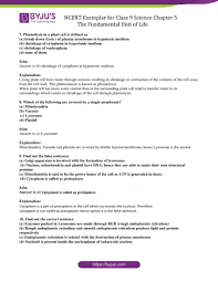 Why plant cells shrink when kept in hypertonic solution. Ncert Exemplar Class 9 Science Solutions Chapter 5 The Fundamental Unit Of Life Download Free Pdf