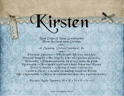 Kirsten Meaning Of Names And Analysis