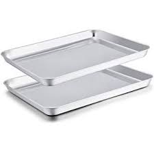 Amazon Com Teamfar Baking Sheet Cookie Sheet Set Of 2 Pure Stainless Steel Baking Pan Tray Professional Non Toxic Clean Dishwasher Nordic Ware Easy Cleaning