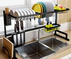 over the sink dish drying rack