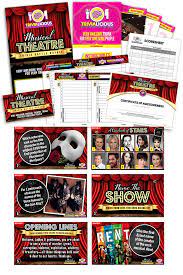 It's like the trivia that plays before the movie starts at the theater, but waaaaaaay longer. Trivialicious Musical Theatre Themed Trivia Question Pack 001 Trivialicious Trivia Packs