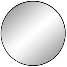 Curving round with pretty tonal variation, deep frame with inset mirror creates a serious visual pop. Allen Roth 36 In L X 1 In W Round Black Framed Wall Mirror In The Mirrors Department At Lowes Com