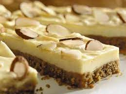 Almond Cheesecake Bars With Splenda No Calorie Sweetener Graham Cracker Crumbs Light Butter Toasted S Splenda Recipes Cheesecake Bar Recipes Dessert Recipes