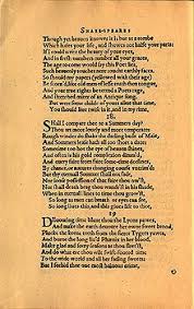 A Facsimile Of The Original Printing Of Sonnet 18 Wikipedia The Free Encyclopedia Poetic Devices Sonnets Shakespeare Sonnets