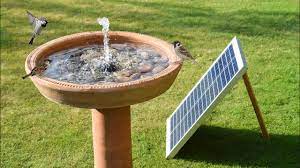 When it comes on, the frog fills the birdbath's first saucer; Diy Solar Fountain For Garden Birds Bath Fountain Youtube