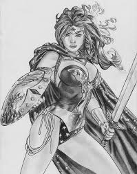 @oracle478 put some color on this #wonderwoman piece! Wonder Woman Drawing By Wyckedness On Deviantart