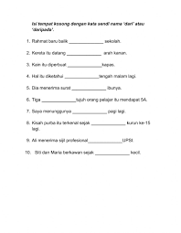 Kata sendi nama dari (page 1) wadah keterampilan berbahasa: Kata Sendi Nama Exercise For Tahun 5 6
