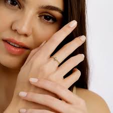 3 Stone 14k Gold Auger Round and Baguette Diamonds Ring, Dainty Wedding  Band, Minimalist Engagement Ring, Tiny Diamond Promise Ring