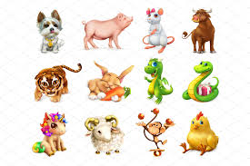 Chinese Zodiac 12 Animals Vectors Chinese Zodiac Chinese Zodiac Signs Zodiac