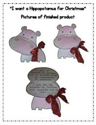 Hippopotamus For Christmas Craft And Write Hippopotamus For Christmas Christmas Writing Christmas Kindergarten