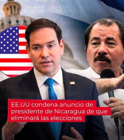 El Secretario de Estado de Estados Unidos, Marco Rubio, condenó ayer declaraciones del dictador nicaragüense Daniel Ortega, quien descartó cualquier posibilidad de elecciones en su país que permitan a la oposición en