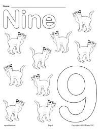 Print and color this picture of the number 9. Number Nine Coloring Page School Coloring Pages Coloring Pages Printable Numbers
