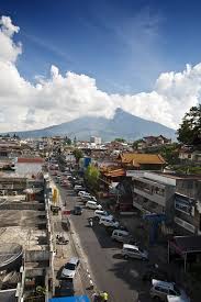 Jalan Ahmad Yani And Singgalang Volcano Bukittinggi Sumatra Indonesia