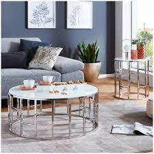 Moebella Designer Glas Tisch Couchtisch Mit Weissglas Alegra Rund Edelstahl Wohnzimmertisch Couchtisch Wohnzimmertisch Wohnzimmertisch Glas