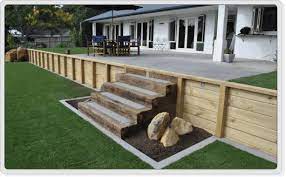 Timber Retaining Wall Construction Company Auckland Patio Stairs Retaining Wall Construction Garden Retaining Wall