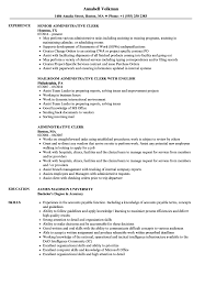 administrative clerk resume samples