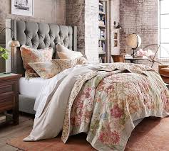 Twin xl + dorm sheets; Carolina Floral Patchwork Reversible Cotton Quilt Sham Pottery Barn