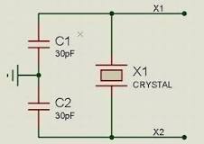 How capacitors and resistors work with crystal oscillators