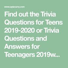 A lot of individuals admittedly had a hard t. Find Out The Trivia Questions For Teens 2019 2020 Or Trivia Questions And Answers For Teenag Trivia Questions And Answers Fun Trivia Questions Trivia Questions