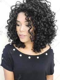 2018 Medium Side Fringe Curly Synthetic Wig In Black Rosegal Com Curly Hair Styles Naturally Curly Hair Styles Haircuts For Curly Hair